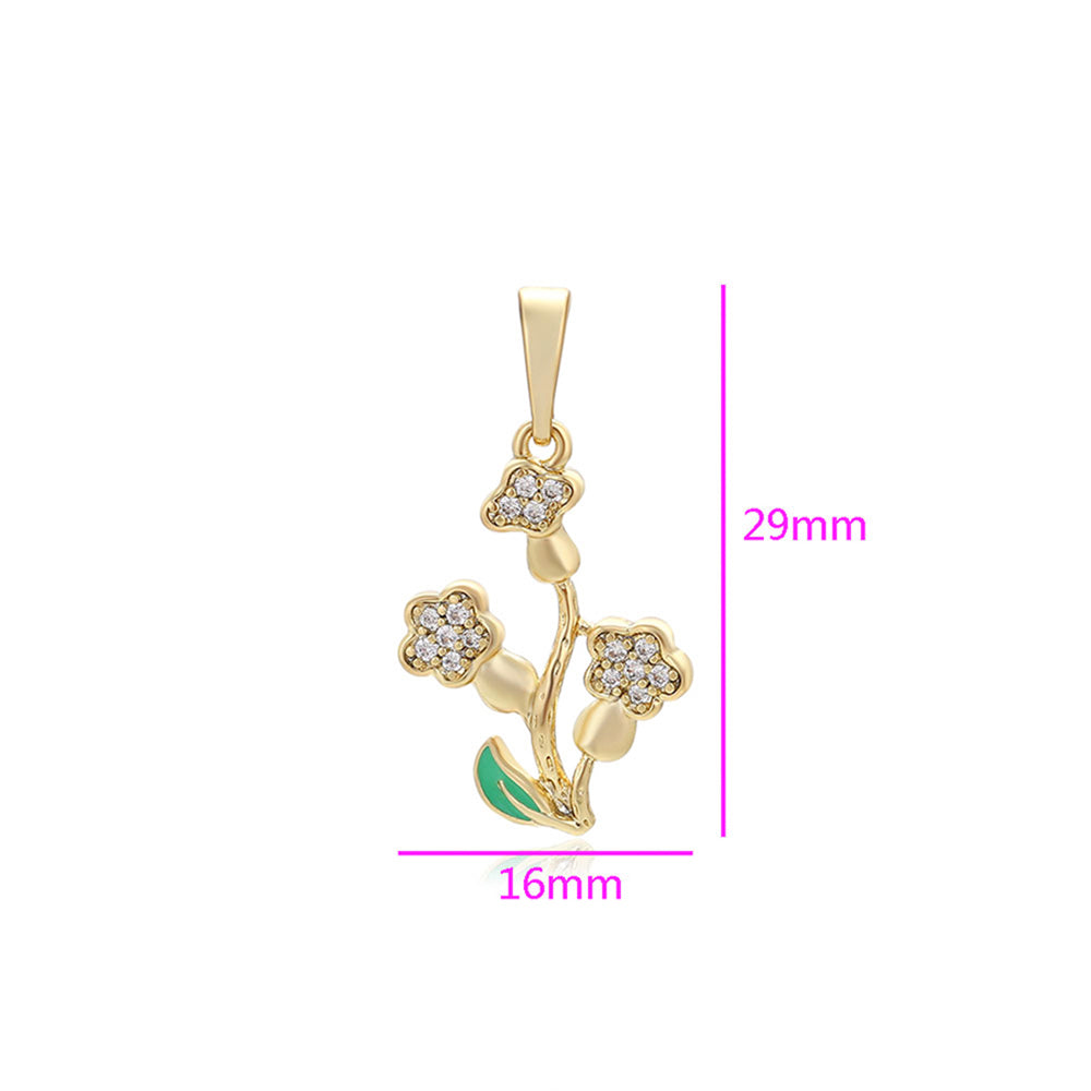 Pandantiv din Aliaj Placat cu Aur cu Cristal Alb Emporia®