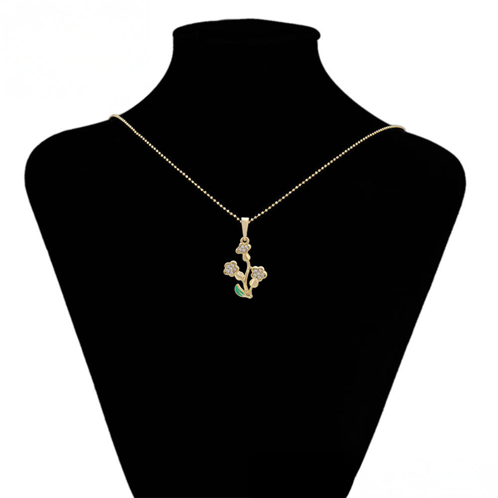 Pandantiv din Aliaj Placat cu Aur cu Cristal Alb Emporia® 8 