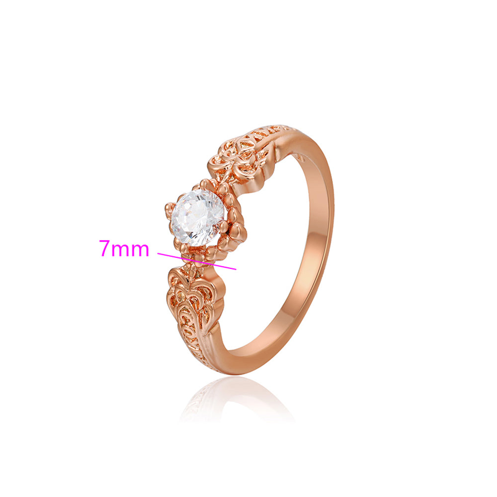 Inel din Aliaj Placat cu Aur cu Cristal Alb Emporia® 3 