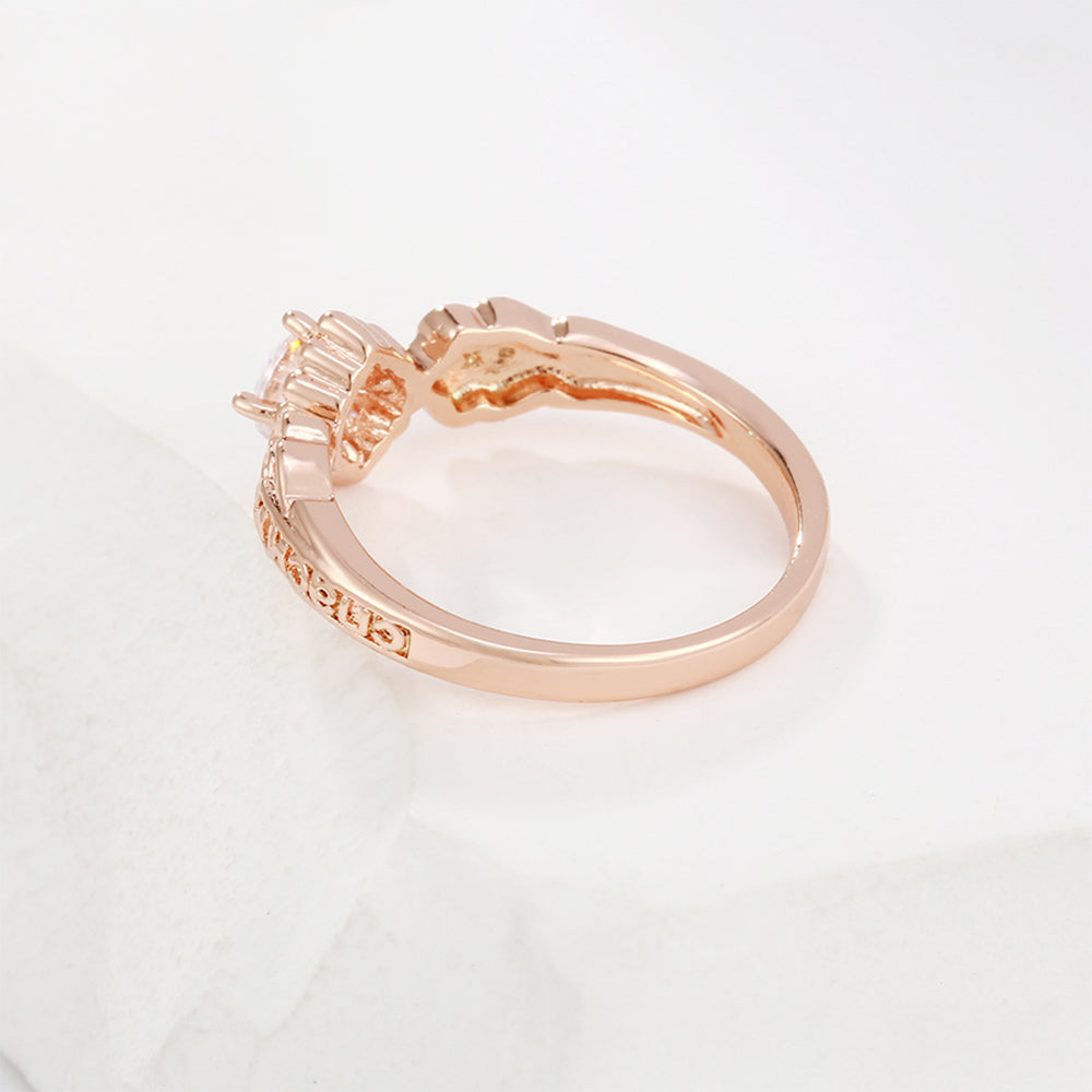 Inel din Aliaj Placat cu Aur cu Cristal Alb Emporia® 4 