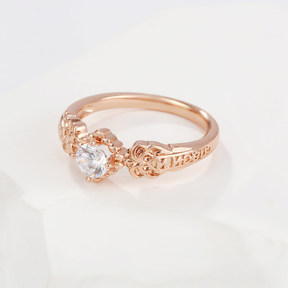 Inel din Aliaj Placat cu Aur cu Cristal Alb Emporia® 1 