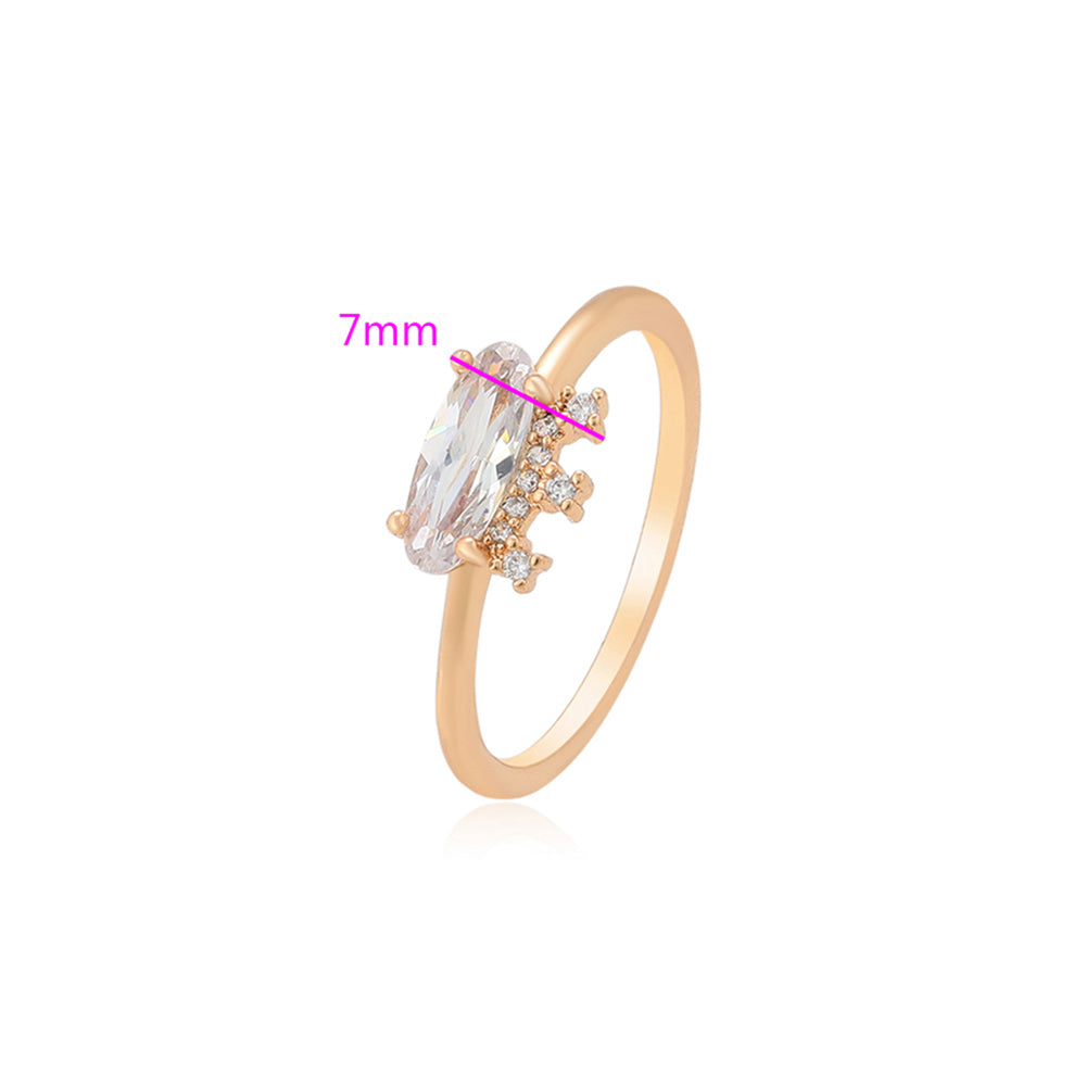 Inel din Aliaj Placat cu Aur cu Cristal Alb Emporia® 2 