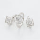Set din Aliaj Placat cu Aur cu Cristal Alb Emporia® ( Cercei+Inel )