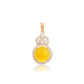 Pandantiv din Aliaj Placat cu Aur cu Cristal Galben Emporia® și Cristal Alb Emporia®