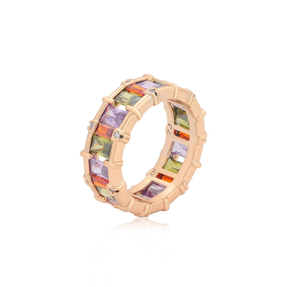 Inel din Aliaj Placat cu Aur cu Cristal Violet Emporia® și Cristal Roz Emporia® 1 