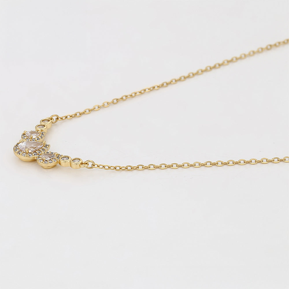 Colier din Aliaj Placat cu Aur cu Cristal Alb Emporia® 5 