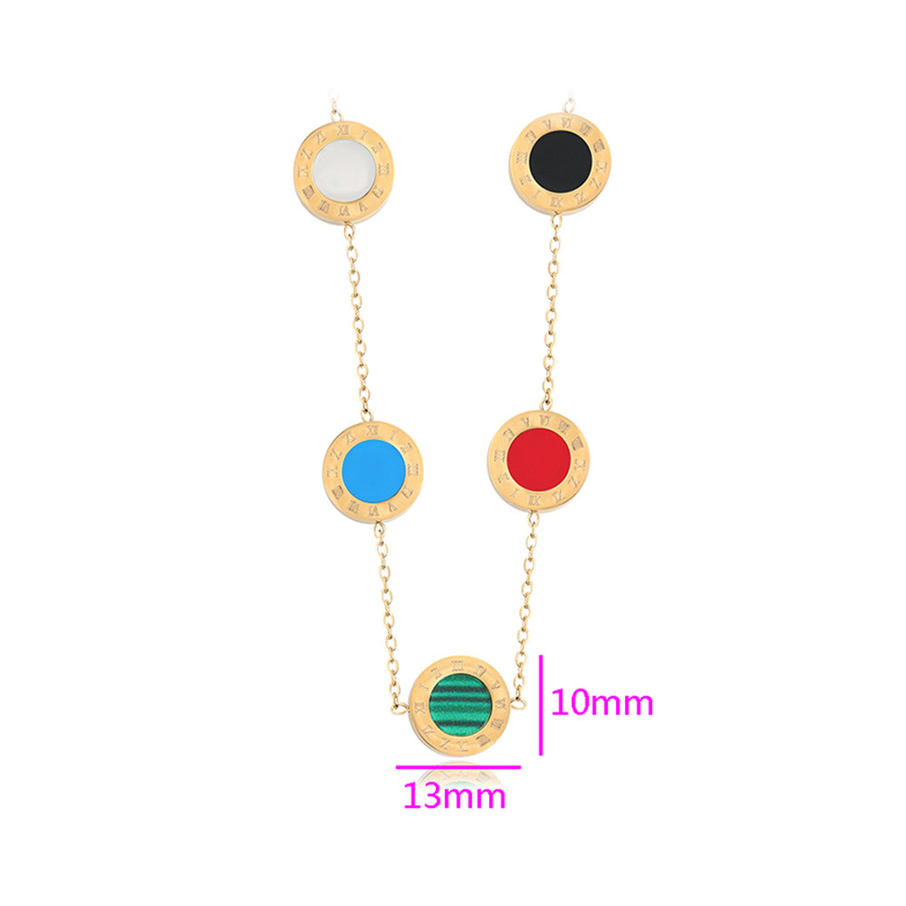 Colier din Aliaj Placat cu Aur cu Cristal Roșu Emporia® și Cristal Albastru Emporia® 3 