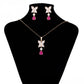 Set din Aliaj Placat cu Aur cu Cristal Roz Emporia® și Cristal Alb Emporia® ( Cercei+Pandantiv )