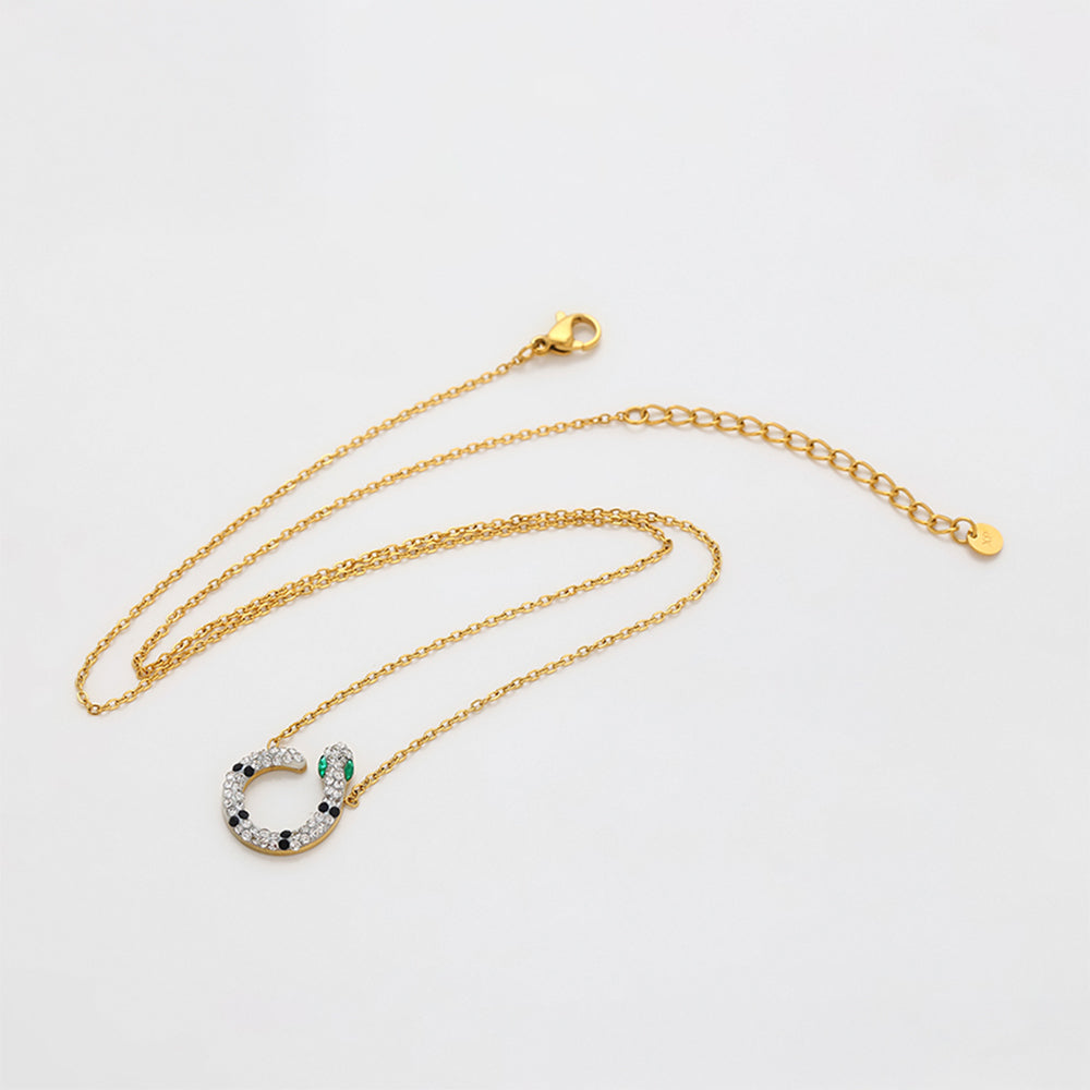 Set din Aliaj Placat cu Aur cu Cristal Verde Emporia® și Cristal Alb Emporia® ( Colier+Cercei ) 7 