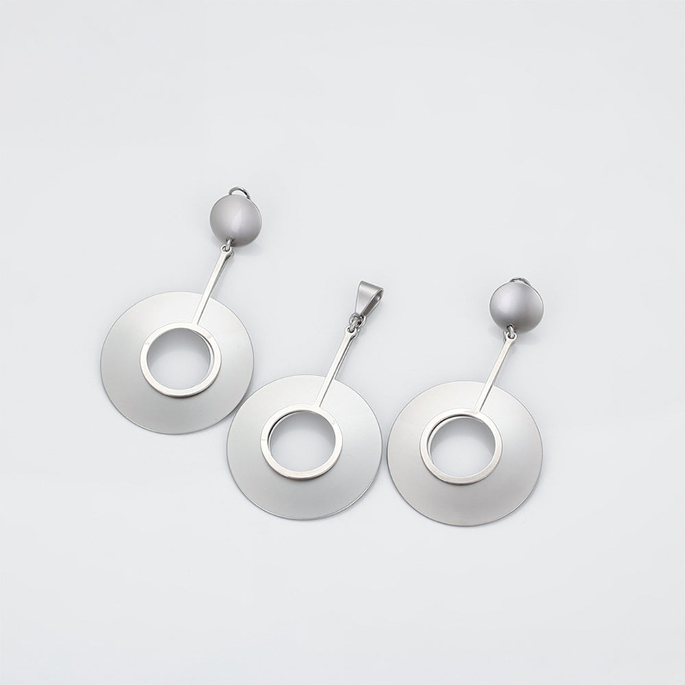 Set din Aliaj Placat cu Aur ( Cercei+Pandantiv ) 3 