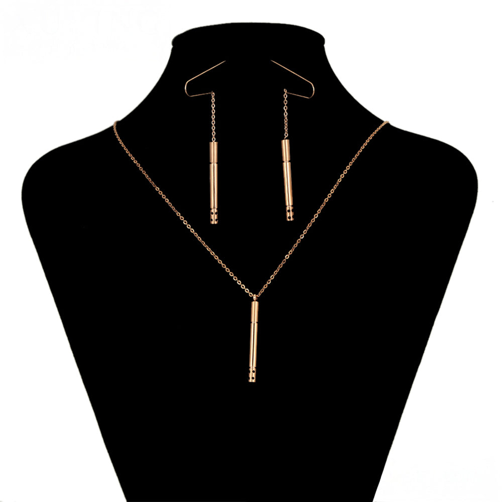 Set din Aliaj Placat cu Aur cu Cristal Roșu Emporia® ( Colier+Cercei+Pandantiv ) 2 