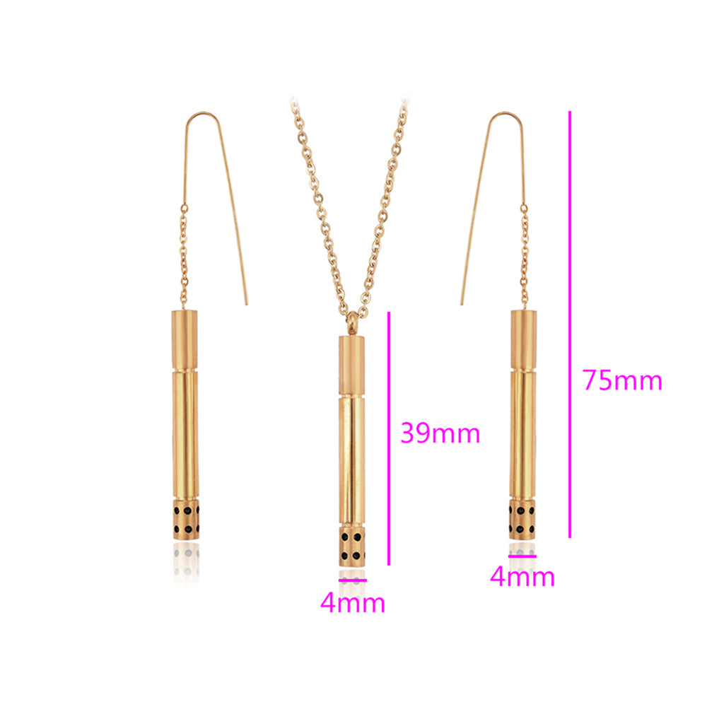 Set din Aliaj Placat cu Aur cu Cristal Roșu Emporia® ( Colier+Cercei+Pandantiv )