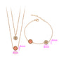 Set din Aliaj Placat cu Aur cu Cristal Roz Emporia® și Cristal Alb Emporia® ( Colier+Brățară )