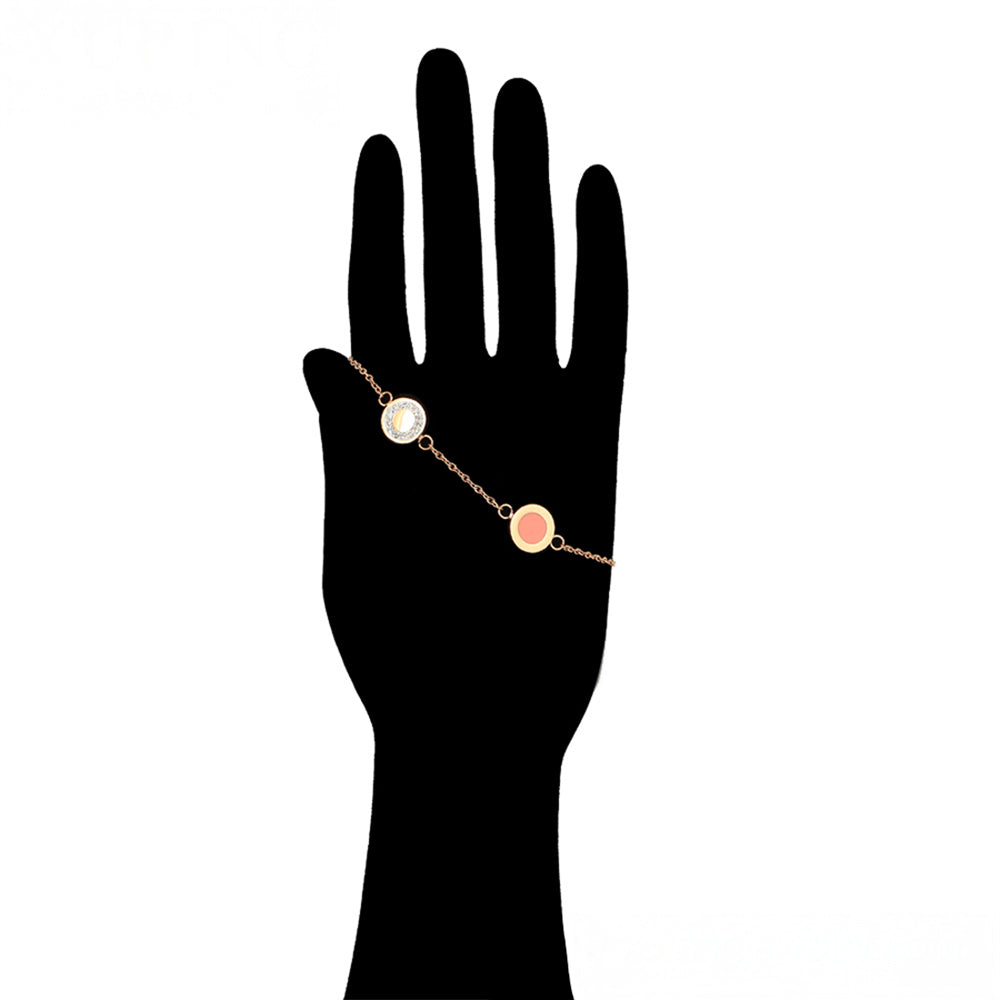 Set din Aliaj Placat cu Aur cu Cristal Roz Emporia® și Cristal Alb Emporia® ( Colier+Brățară ) 10 