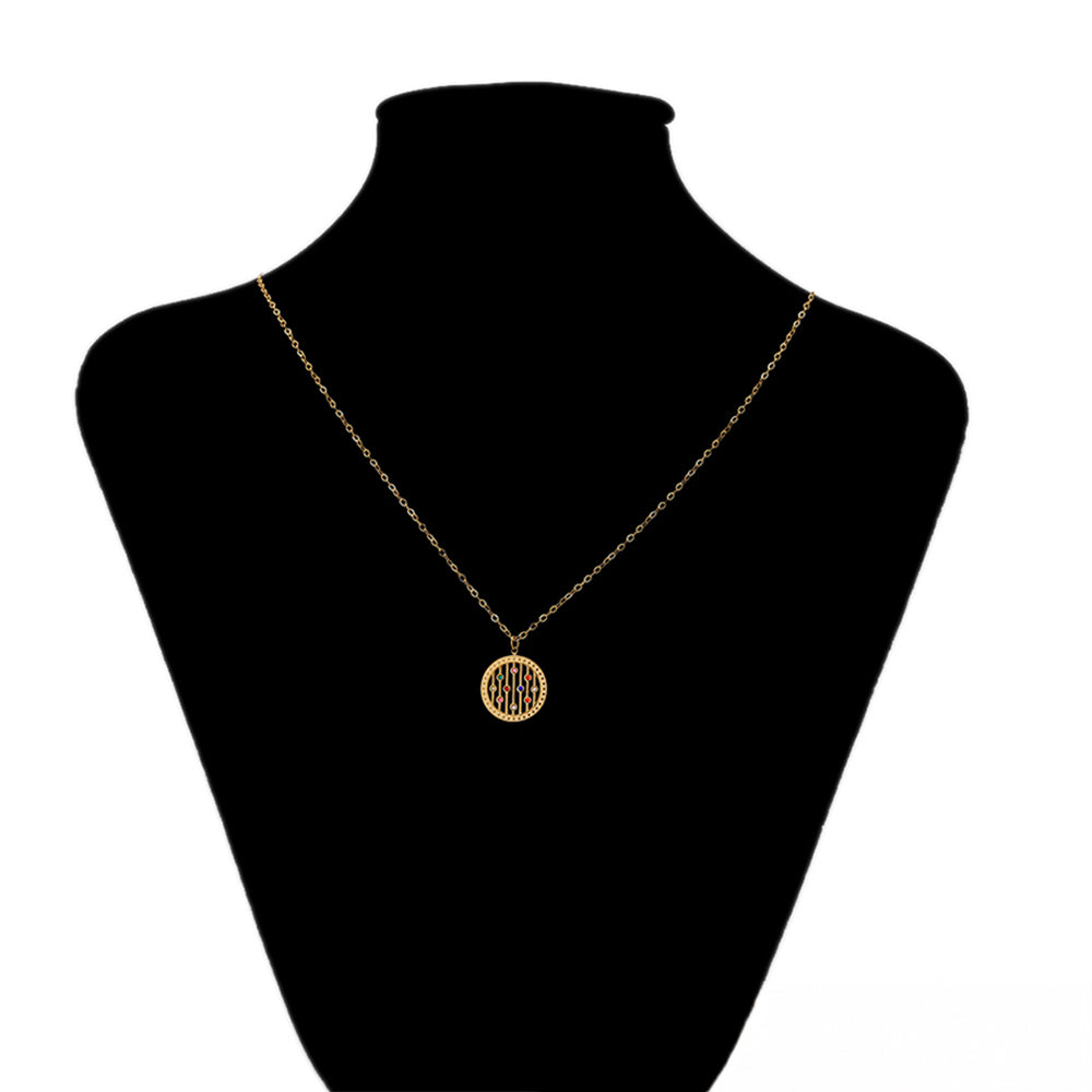 Set din Aliaj Placat cu Aur cu Cristal Roșu Emporia® și Cristal Albastru Emporia® ( Colier+Cercei+Brățară+Pandantiv ) 6 
