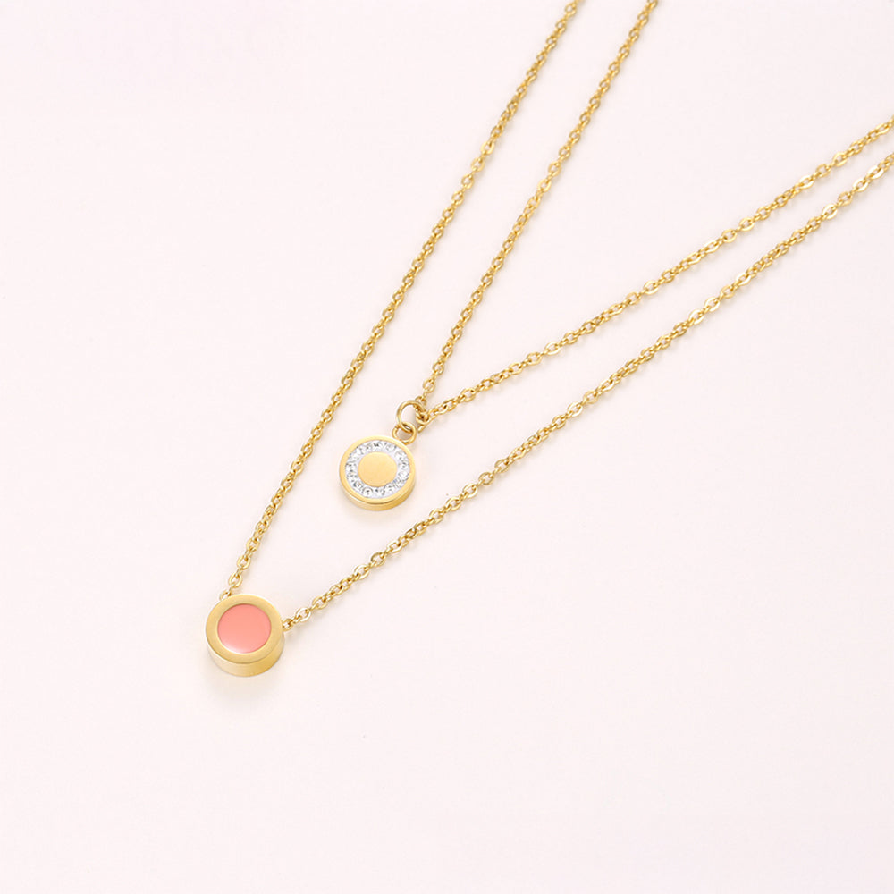 Set din Aliaj Placat cu Aur cu Cristal Roz Emporia® și Cristal Alb Emporia® ( Colier+Brățară )