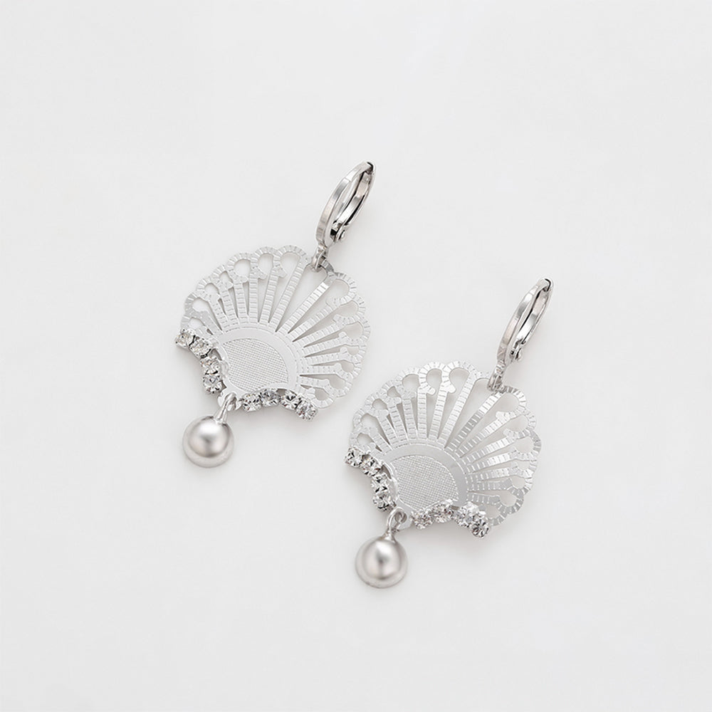 Set din Aliaj Placat cu Aur cu Cristal Alb Emporia® ( Cercei+Pandantiv ) 10 