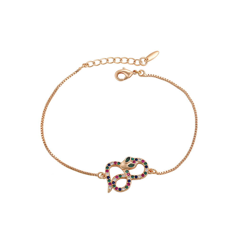 Brățară din Aliaj Placat cu Aur cu Cristal Roșu Emporia® și Cristal Verde Emporia®
