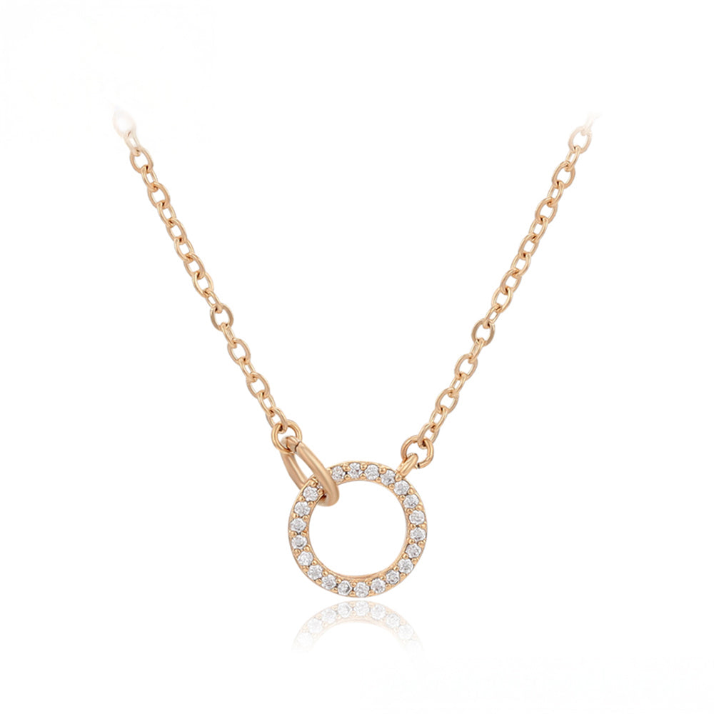 Colier din Aliaj Placat cu Aur cu Cristal Alb Emporia® 1 