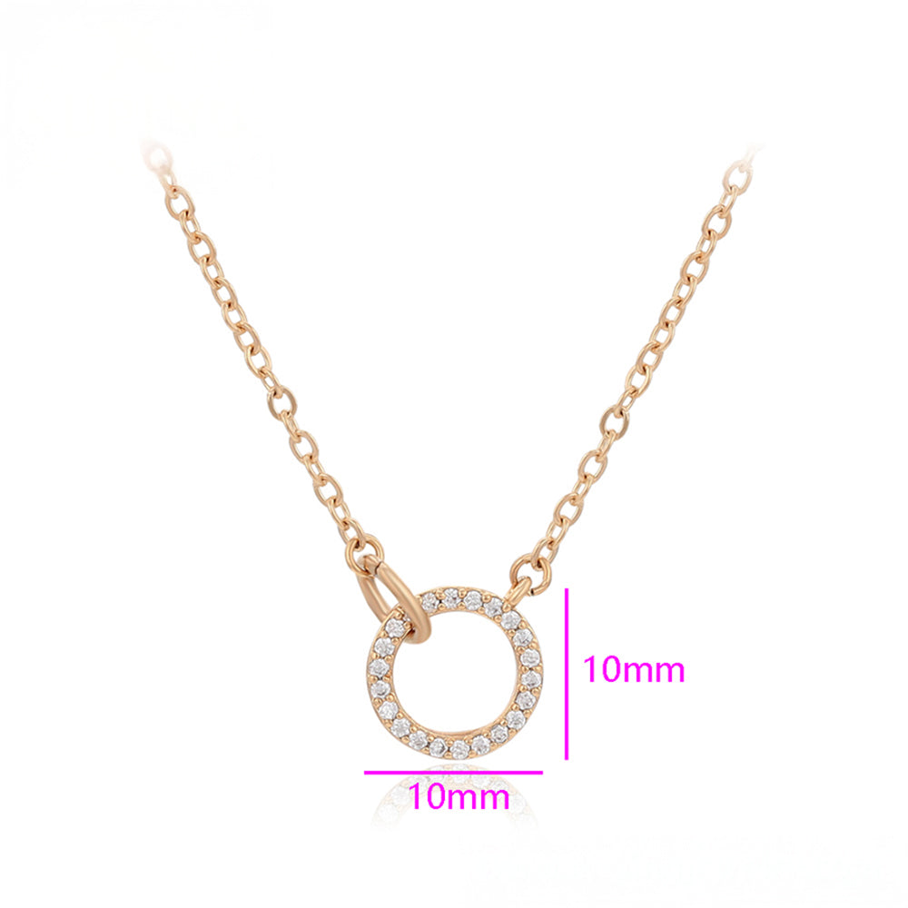 Colier din Aliaj Placat cu Aur cu Cristal Alb Emporia®
