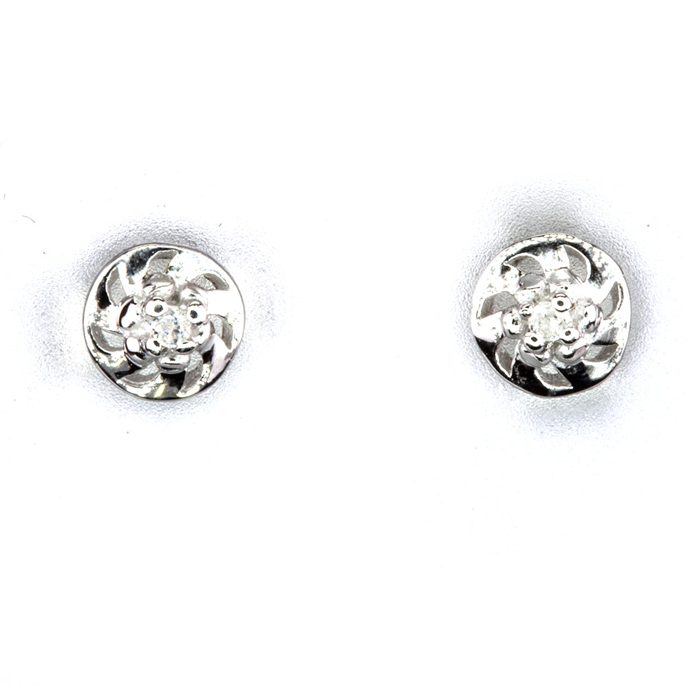 Cercei din Argint 925 ( 0.68 grame ) cu Diamant 0.01 Carate