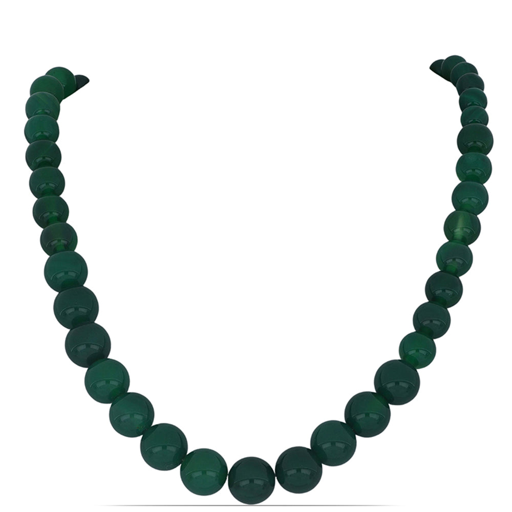 Colier din Argint 925 Placat cu Aur ( 64.95 grame ) cu Agat Verde 324.75 Carate