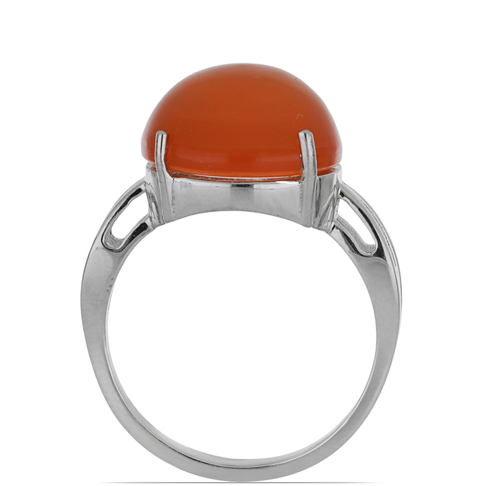 Inel din Argint 925 ( 2.96 grame ) cu Carneol Tagebau 9.93 Carate 3 