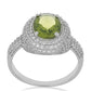 Inel din Argint 925 ( 3.32 grame ) cu Peridot Changbai și Topaz Alb 3.54 Carate