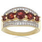 Inel din Argint 925 Placat cu Aur ( 3.45 grame ) cu Granat Barton și Topaz Alb 1.73 Carate