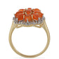 Inel din Argint 925 Placat cu Aur ( 4.05 grame ) cu Opal Etiopian Lega Dembi Portocaliu și Topaz Alb 2.02 Carate