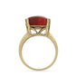 Inel din Argint 925 Placat cu Aur ( 4.42 grame ) cu Coral Roșu Burete 8.59 Carate