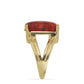 Inel din Argint 925 Placat cu Aur ( 4.42 grame ) cu Coral Roșu Burete 8.59 Carate