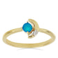 Inel din Argint 925 Placat cu Aur ( 2.11 grame ) cu Opal Etiopian Lega Dembi Albastru și Topaz Alb 0.19 Carate
