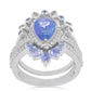 Inel din Argint 925 ( 7.13 grame ) cu Tanzanit și Topaz Alb 3.65 Carate