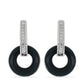 Cercei din Argint 925 ( 1.87 grame ) cu Onix Negru Suwar și Topaz Alb 13.08 Carate