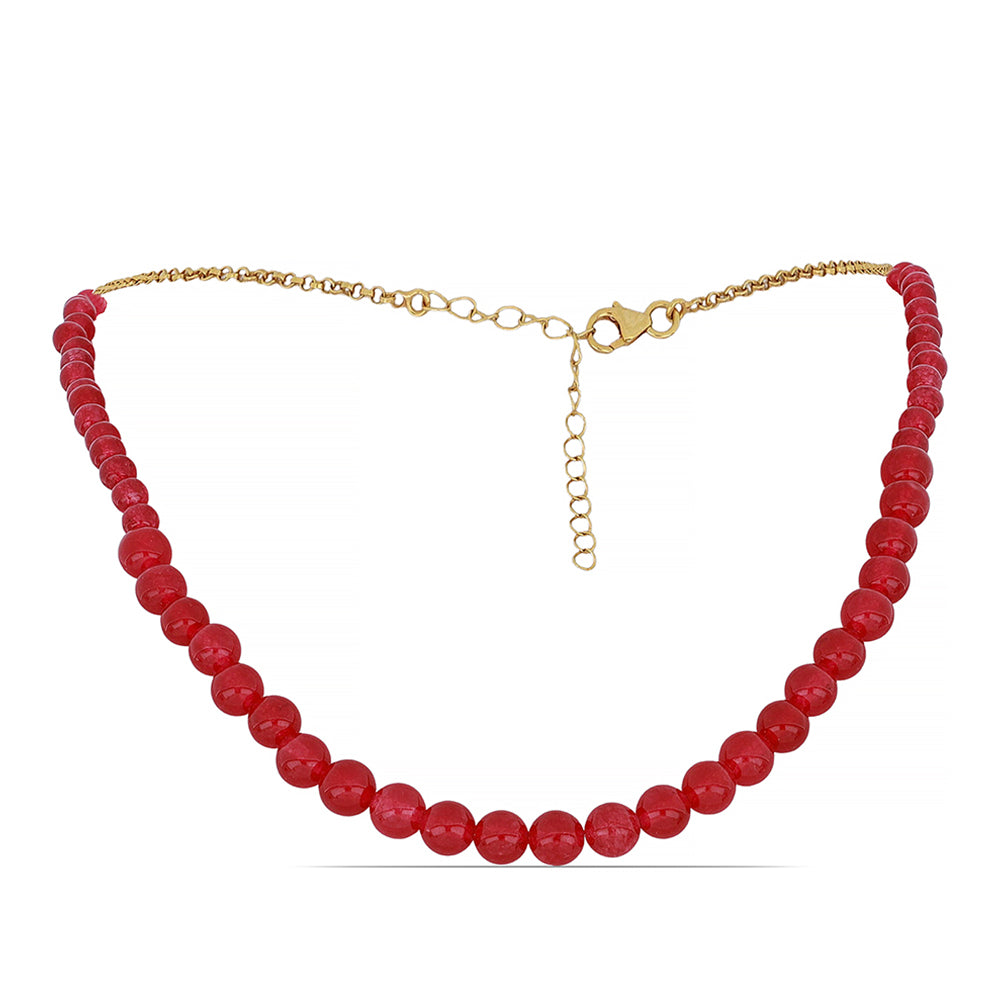 Colier din Argint 925 Placat cu Aur ( 0.95 grame ) cu Onix Roz 151.95 Carate
