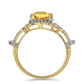 Inel din Argint 925 Placat cu Aur ( 5.33 grame ) cu Citrin Ural și Topaz Alb 4.44 Carate