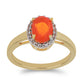 Inel din Argint 925 Placat cu Aur ( 2.44 grame ) cu Opal Etiopian Lega Dembi Portocaliu și Topaz Alb 0.89 Carate