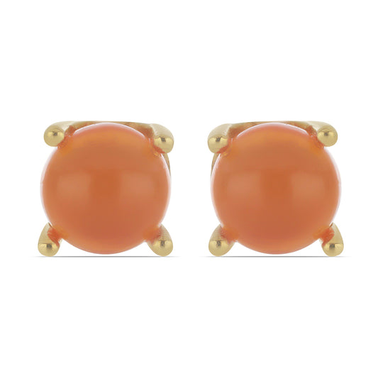 Cercei din Argint 925 Placat cu Aur ( 1.41 grame ) cu Opal Etiopian Lega Dembi Portocaliu 1.03 Carate