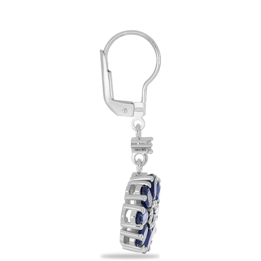 Cercei din Argint 925 ( 4.86 grame ) cu Safir Albastru Australian și Topaz Alb 6.1 Carate 2 