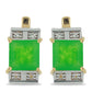 Cercei din Argint 925 Placat cu Aur ( 3.91 grame ) cu Jadeit Verde și Topaz Alb 2.95 Carate