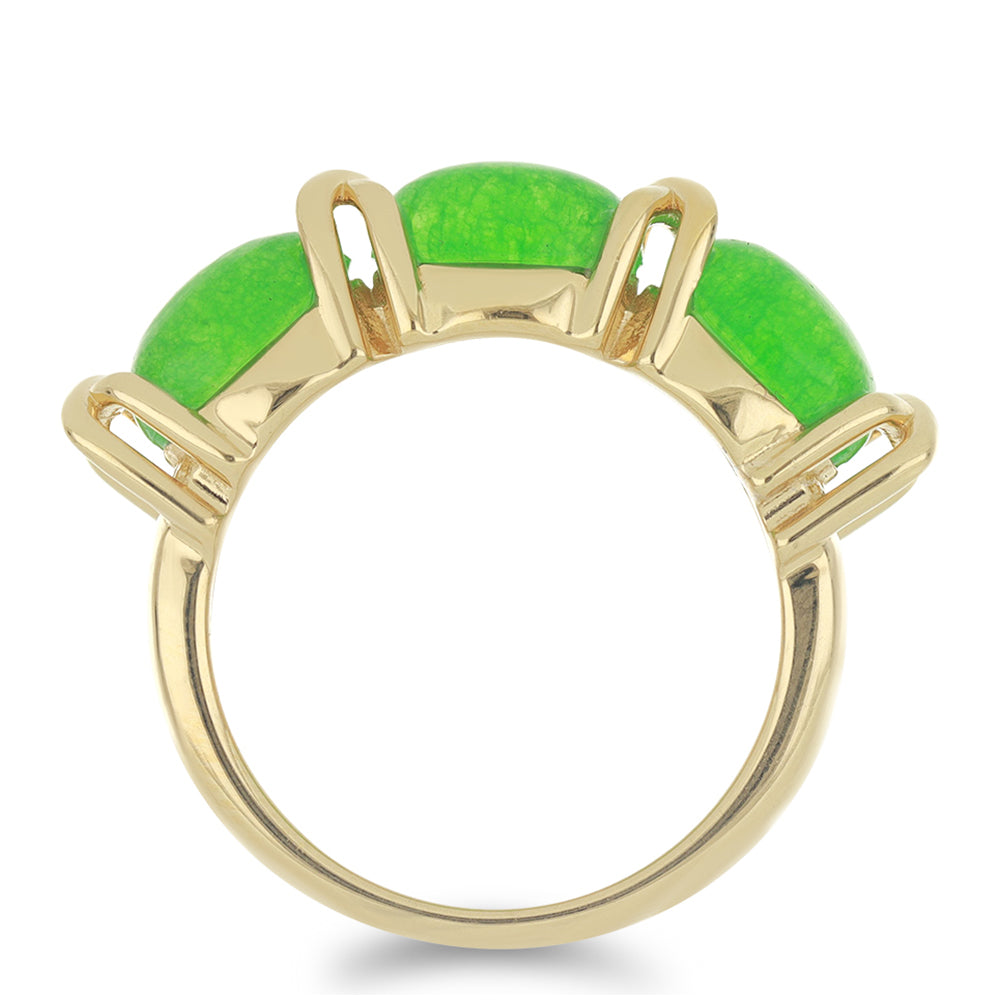 Inel din Argint 925 Placat cu Aur ( 3.69 grame ) cu Jadeit Verde 3.65 Carate