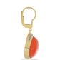 Cercei din Argint 925 Placat cu Aur ( 4.76 grame ) cu Carneol Tagebau și Topaz Alb 23.53 Carate