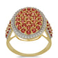 Inel din Aur de 9K ( 4.71 grame ) cu Safir Roșu Rosebery și Zircon Alb Natural 2.46 Carate