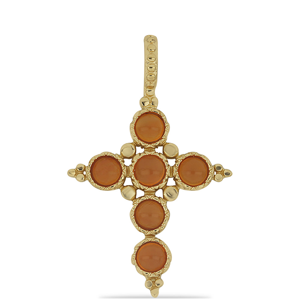 Pandantiv din Argint 925 Placat cu Aur ( 2.41 grame ) cu Carneol Tagebau 1.8 Carate