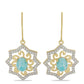 Cercei din Argint 925 Placat cu Aur ( 4.64 grame ) cu Larimar(Piatra delfinului) și Topaz Alb 3.95 Carate