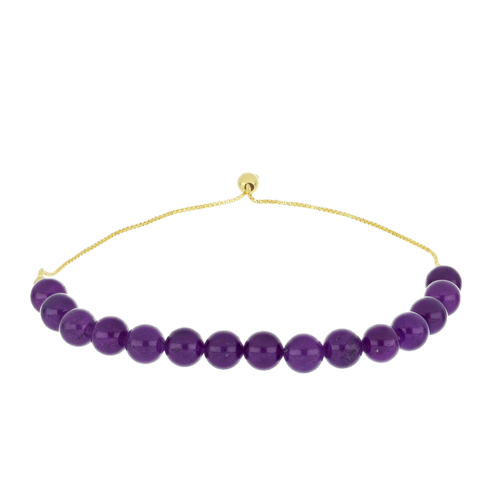 Brățară din Argint 925 Placat cu Aur ( 1.8 grame ) cu Agat Violet 57.55 Carate 1 
