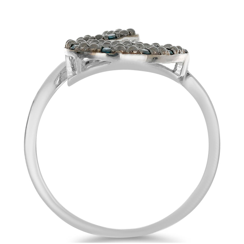 Inel din Argint 925 ( 3.67 grame ) cu Diamant Albastru 0.24 Carate