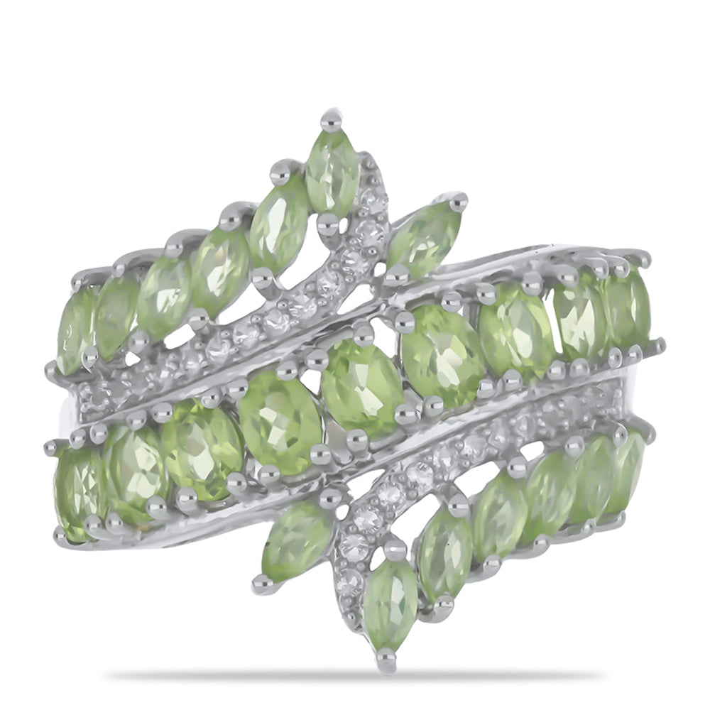 Inel din Argint 925 ( 5.42 grame ) cu Peridot Changbai 3.27 Carate