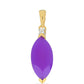 Pandantiv din Argint 925 Placat cu Aur ( 1.53 grame ) cu Agat Violet și Topaz Alb 3.68 Carate